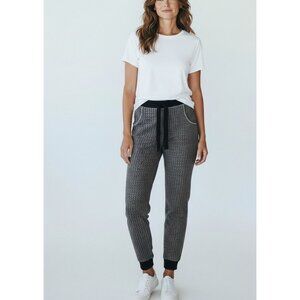 Simply Vera Ribbed Knit Joggers With Drawstring Waist Size L Black & Gray Soft F
